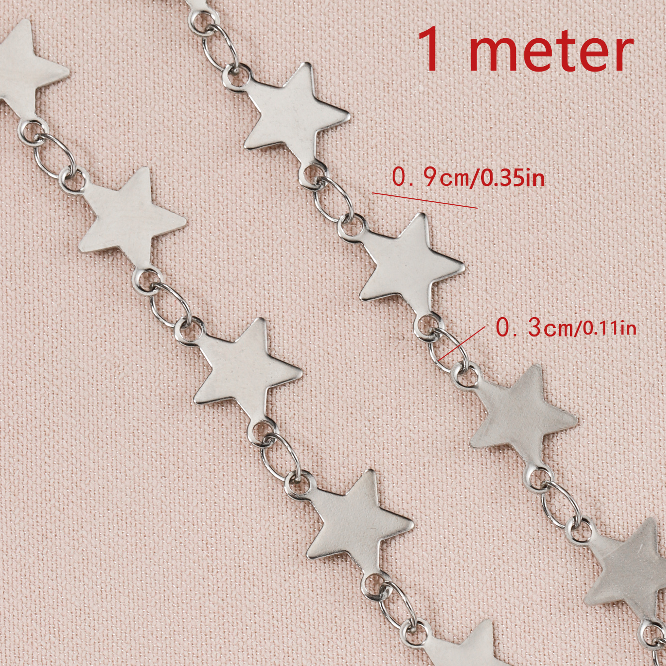 1 Meter Golden Stainless Steel Star Cable Chain for DIY